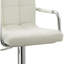 Tabouret de bar contemporain à accoudoirs pivotants réglables avec coussin, blanc