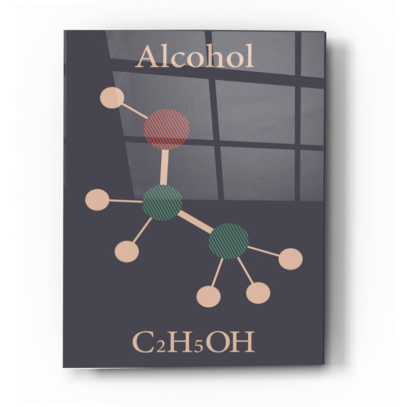 'Alcohol Molecule' Acrylic Glass Wall Art, 36" H x 24" W x 0.2" D