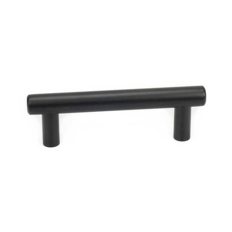 Matte Black Steel Bar Pull Cabinet Handles with Mounting Hardware