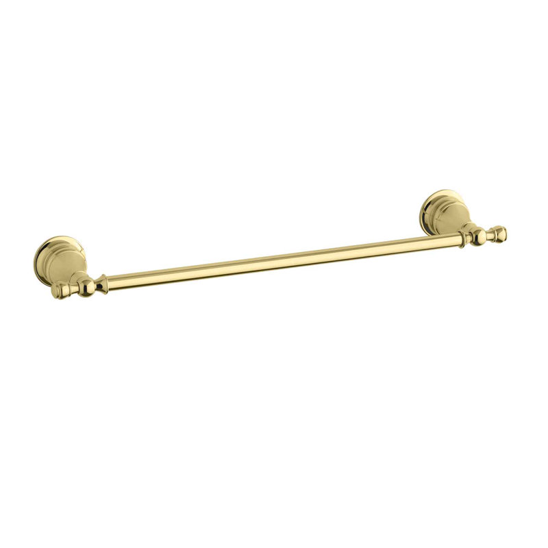 Barre à serviettes murale Revival, Laiton poli éclatant, 18"