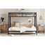 Lit superposé simple au-dessus d'un lit double en métal avec gigogne simple, noir-1004615623