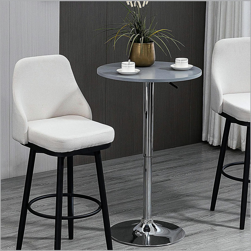 Tabourets de bar pivotants à 360 ° Modern, chaises de cuisine rembourrées d'une hauteur de siège de 29,5 pouces avec (blanc crème, ensemble de 2)