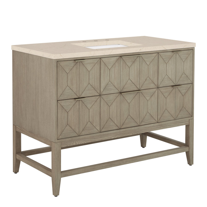 Emmeline 48'' Single Bathroom Vanity with Top, Ethereal Noctis, 8" Widespread