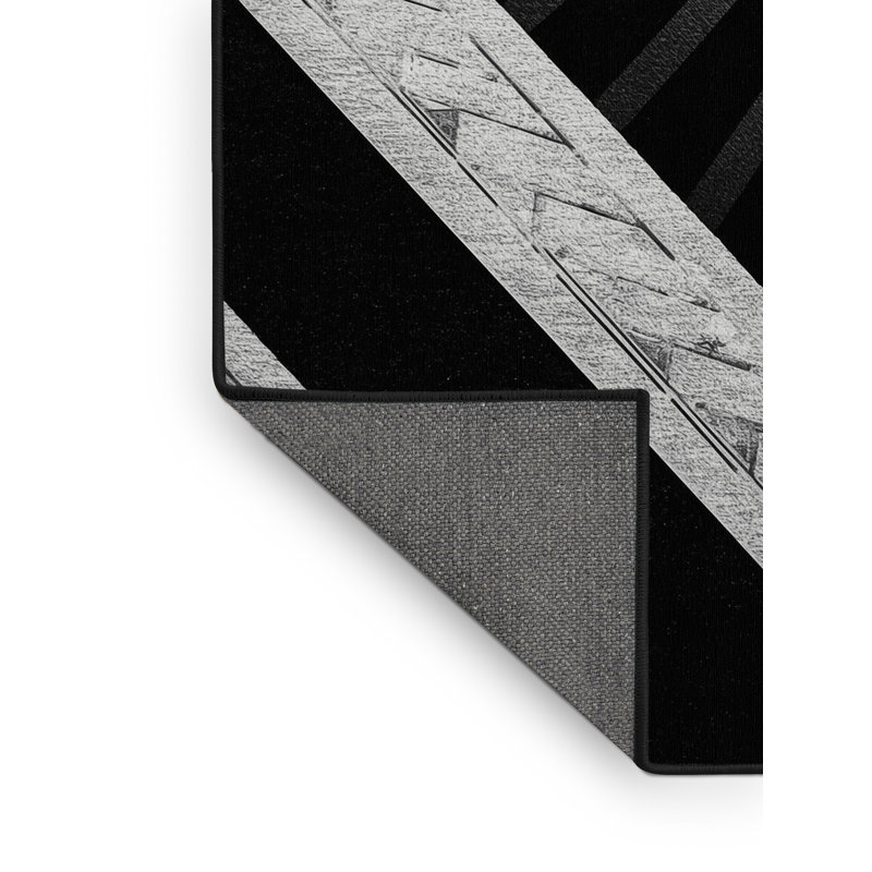 Tapis moelleux moelleux à motif géométrique Art Deco, 6x9