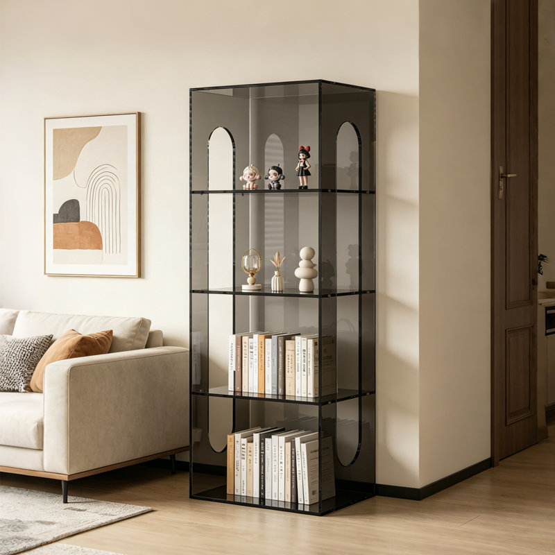 Étagère de présentation polyvalente en acrylique, (4 tablettes) H 55,12 po x l 15,75 po x P 11,81 po