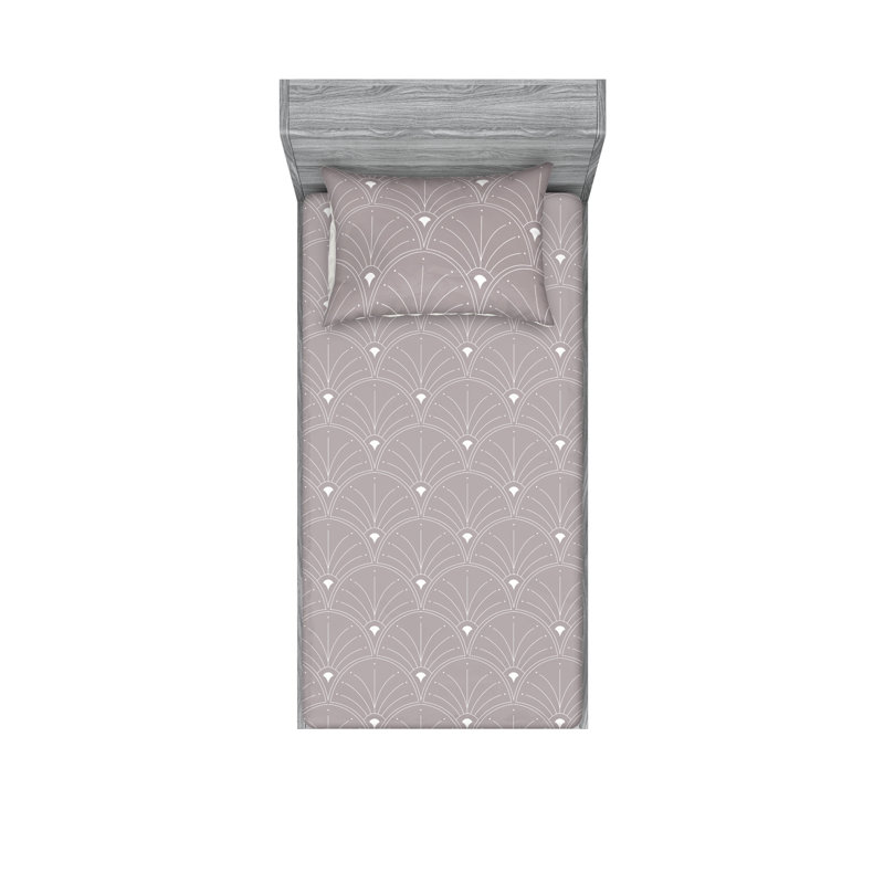 Microfiber Floral Sheet Set, Twin Sheet Set + 1 Pillowcase, Warm Taupe
