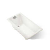 Tea-for-Two 60" x 32" Drop In Whirlpool Porcelain Enameled Cast Iron Bathtub with Heater