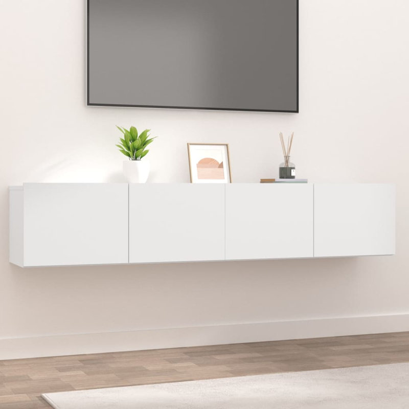 Iven Unfinished TV Stand for TVs up to 70", 30cm H x 100cm W x 30cm D, White