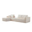 Canapé d'angle Cloud 100,39 po avec méridienne en forme de U, canapé modulaire moderne avec assise profonde, combinaison libre, aucun assemblage requis, emballage compressé, ressorts ensachés et mousse, tissu peluche beige (avec forme en L)-2088625404-2088625405