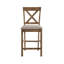 Ensemble de 2 chaises rembourrées en lin à hauteur de comptoir-53891441