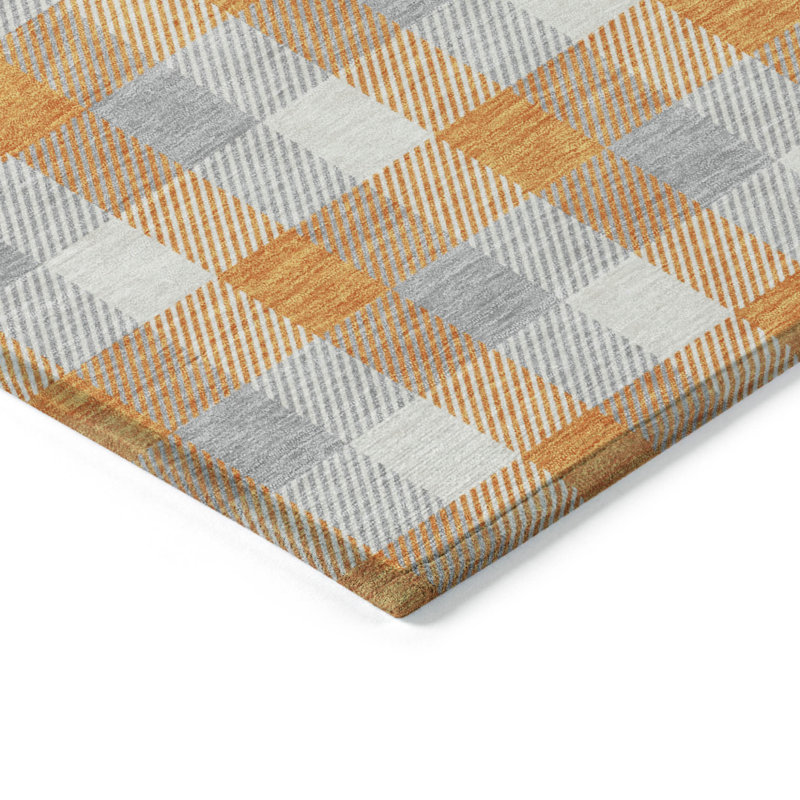 Tapis d'intérieur lavable à carreaux beige 3 pi x 5 pi