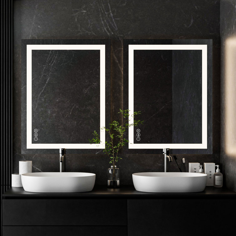 Ivy Bronx Baddeley LED Bathroom Vanity Mirror, Frameless Wall Mounted Anti-Fog  Shatter-Proof Lighted Mirror