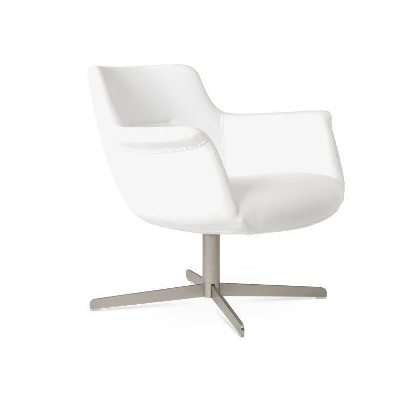 Fauteuil pivotant 4 étoiles Bottega, Similicuir blanc