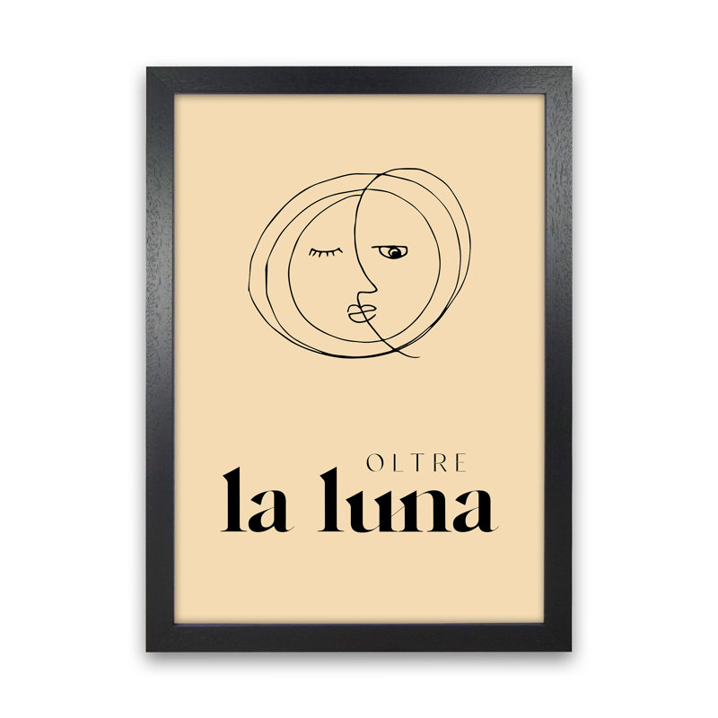 Oltre La Luna 1 Piece Wall Art, 46cm H x 34cm W x 3cm D, Black Framed