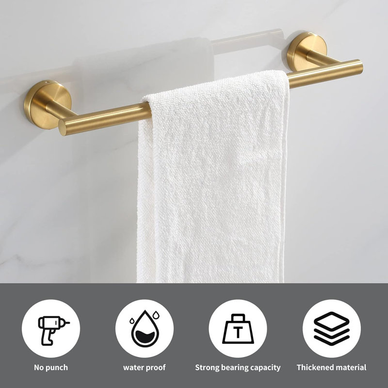 10 - Piece Bathroom Hardware Set, Gold