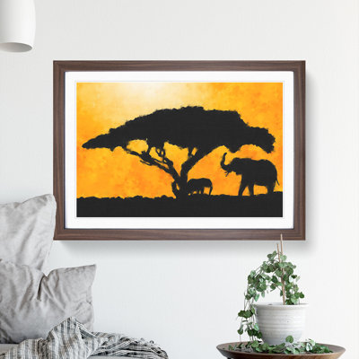 Mother and Baby Elephant Vol.2 - Framed Print