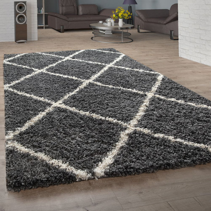Keppler Geometric Shag Area Rug, Rectangle 240 x 340cm