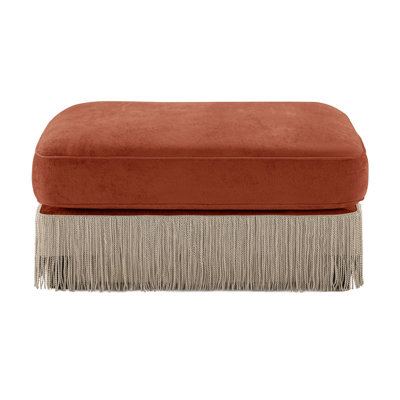 Repose-pieds en velours rouge brun