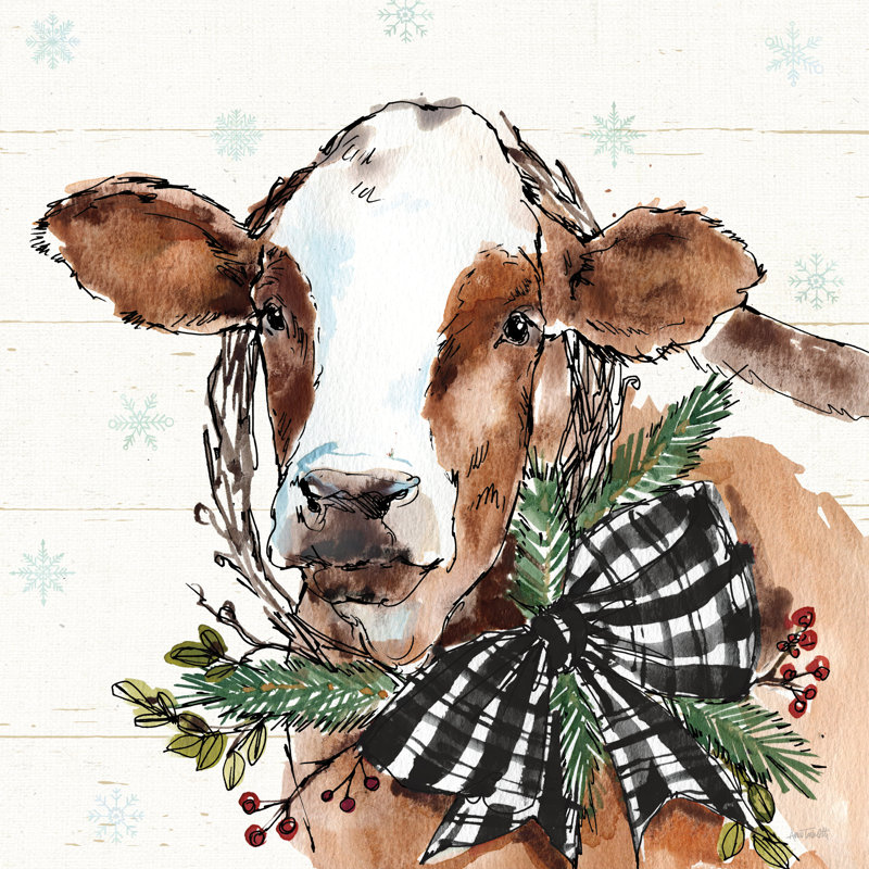 «Holiday On The Farm» sur un arc noir et blanc, H 36 po x l 36 po