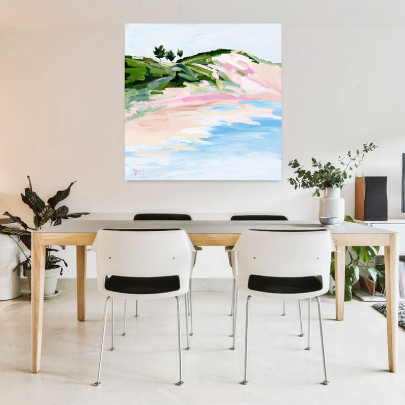 Art côtier abstrait Sandy Bay, H 36 po x l 36 po
