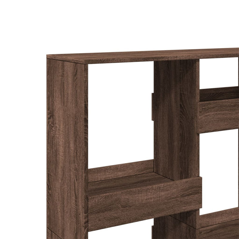Bryton 115cm H x 100cm W Book Cabinet Bookcase, (6 Shelves) 135cm H x 100cm W x 33cm D, Brown Oak