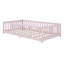 Structure de lit plateforme contemporaine avec garde-corps et lattes robustes-901289897