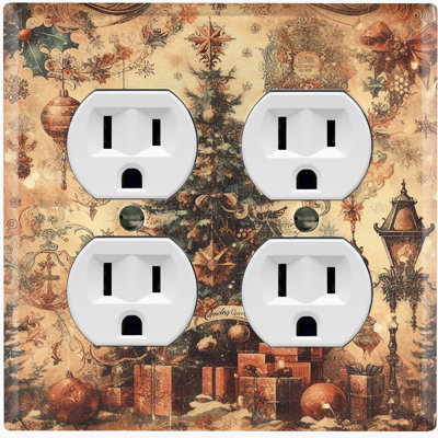 Nature Themed 2 - Gang Double Duplex Outlet Standard Wall Plate