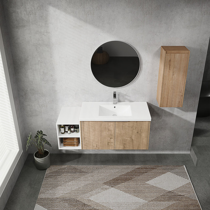 Meuble-lavabo mural 48 po avec lavabo et armoire d'appoint 48 po