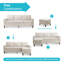 4 Seater Linen Sofa-1884420327