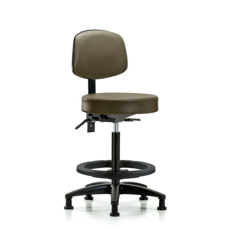 Kuldip Vinyl Task Chair, Taupe, Glides