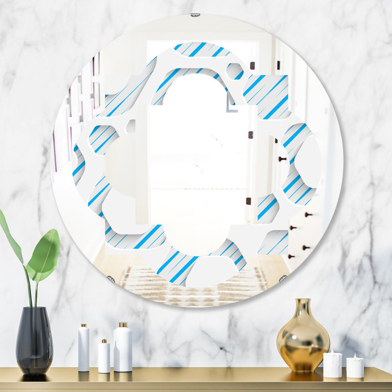 Miroir mural 3D sans cadre à motif quadrilobe 3D, H 23,6 po x l 23,6 po