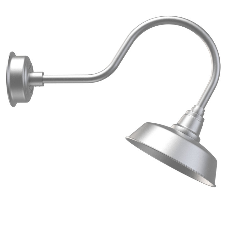 Luminaire de grange d’extérieur à del Vandervliet, H 8po x l 12 po x P 12 po, Argent galvanisé