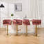 Tabouret de bar rotatif à hauteur réglable en velours l 20,5 po avec base en métal-1845736320