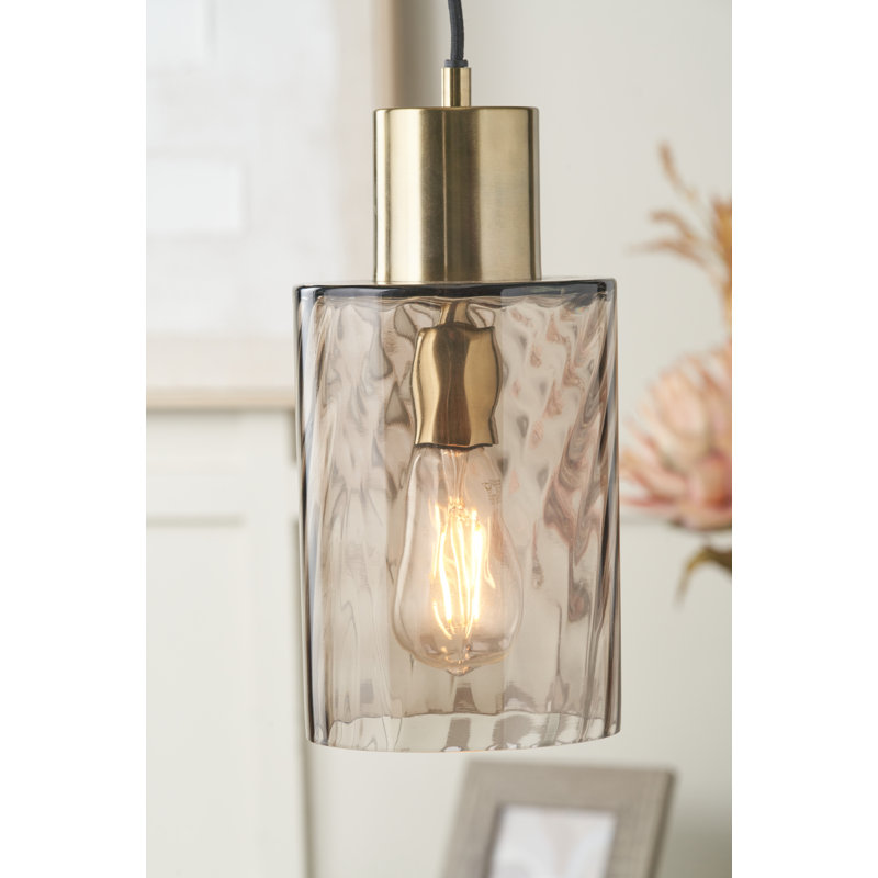 1 - Light Cylinder Pendant, Brushed Gold