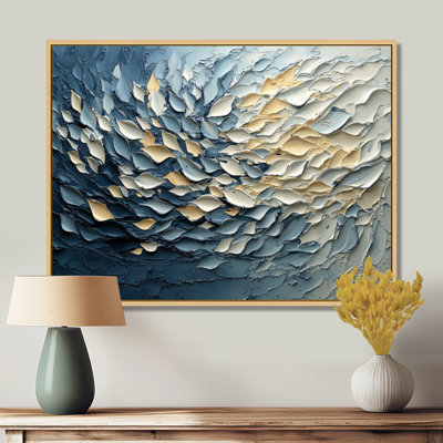 Brightling jaune bleu délicat pétales de fleurs illusion I - fleurs abstraites, art mural