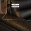 Coussin de canapé modulaire noir en cuir véritable à trois places-112787384-112787385