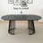 4- Person Dining Table Sets With Extendabe Oval Table & 4 Upholstered Chenille Dining Chairs-69774383