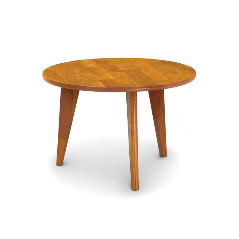 Petite table basse ronde avec pieds en bois Duane, H 18 po x L 24 po x l 24 po