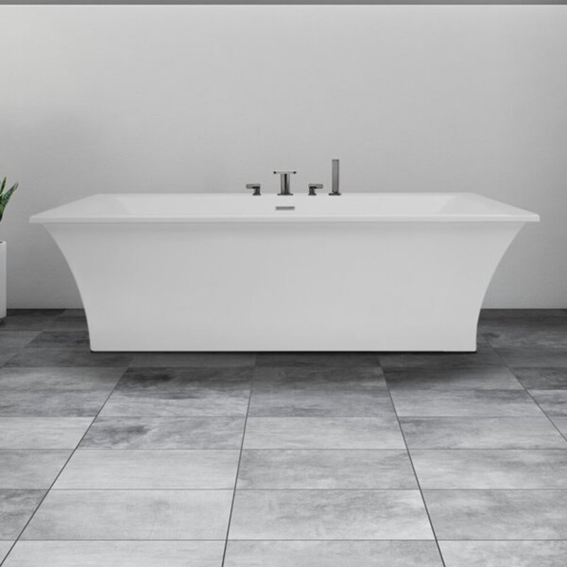 Studio 70" x 36" Freestanding Air Acrylic Bathtub, Satin Brass
