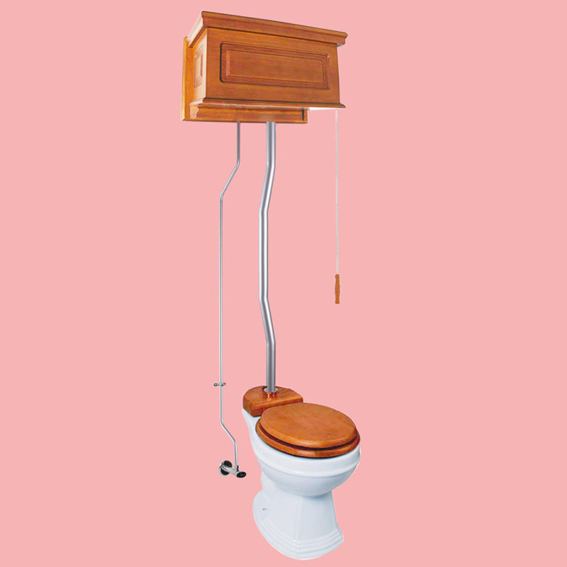 Toilette allongée 2 pièces 2 GPF (siège non inclus), Acajou