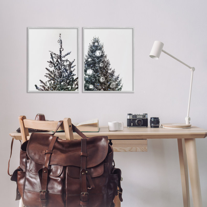 Arbre de Noël disco, ensemble de 2 giclées encadrées par Victoria Barnes, Estampe numérique Farmhouse, H 20 po x l 16 po