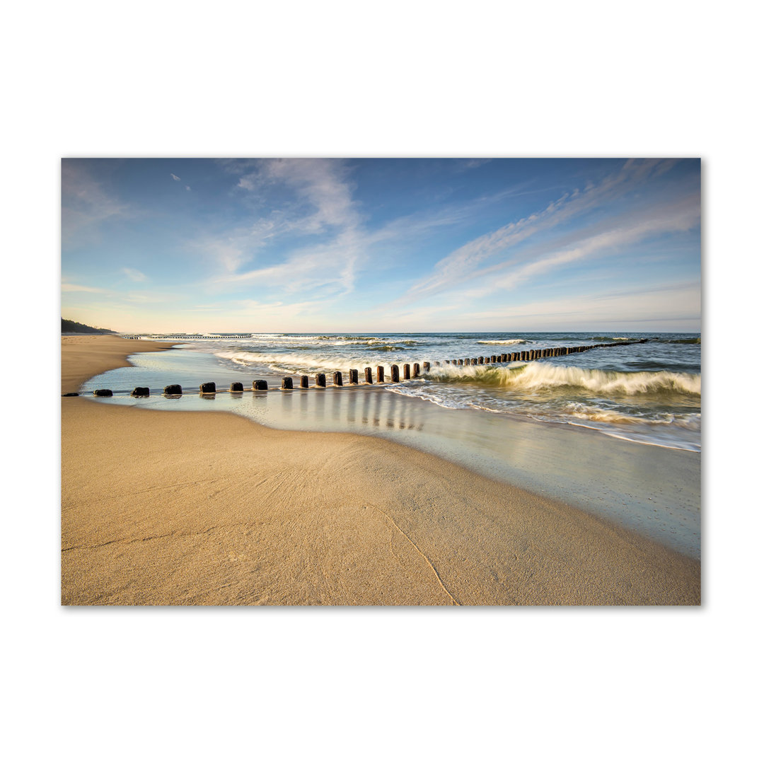 Leinwanddruck - Wandkunst - Drucke auf Leinwand - 100X70 Bild Bildthema: Strand Auf Leinwand Die Ostsee