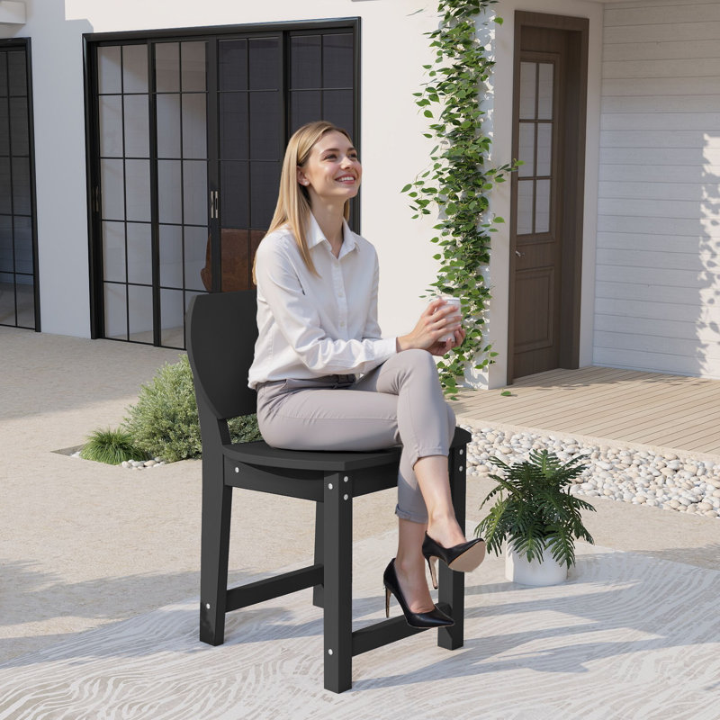 Patio Dining Set for Small Space Morden Dining Chairs Poly Chairs Indoor/outdoor  (Set of 2 ), Black