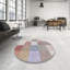 Tapis gris/rose/rouge contemporain-253160716