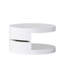 Petite table basse rotative contemporaine avec fonction de rangement, finition blanche lustrée, 23,62 x 23,62 x 12,99 po, rotation moderne et espace dissimulé, blanc, 23,65 x 23,65 x 12,71 po