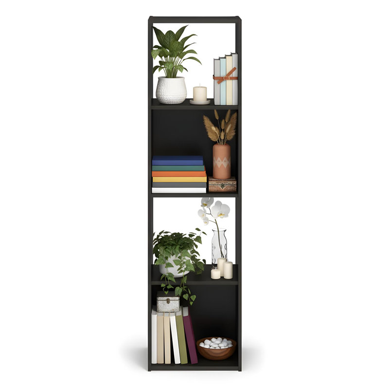 Pelli Cubic Storage Cabinet 4x1 Configuration Espresso Cube Organizer with Doors