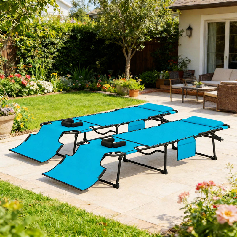 Méridienne pliante 2 pièces, chaises longues Outddor, 2