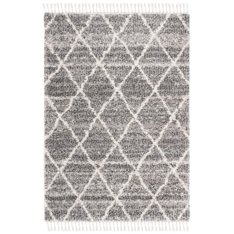 Tapis gris / ivoire Beom, Rectangle 4 pi x 6 pi