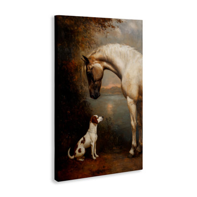 Hound & Horse Vintage View Canvas, design by Petal Prints Design