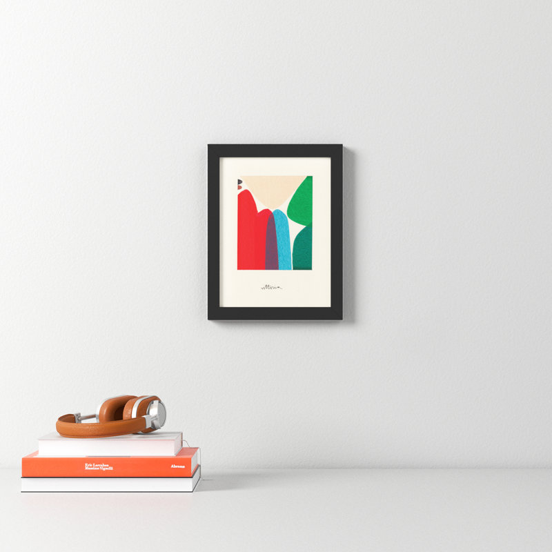 The Mountains We Move In Our Minds by Amber Vittoria, 10" W x 13" H x 1" D, Black Framed